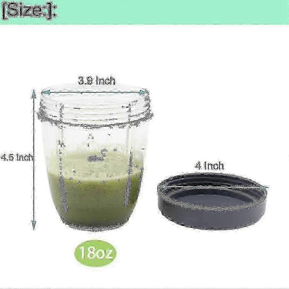 2 Pcs Replacement Blender Cups & Flat Lids for Nutribullet - Compatible with Fro