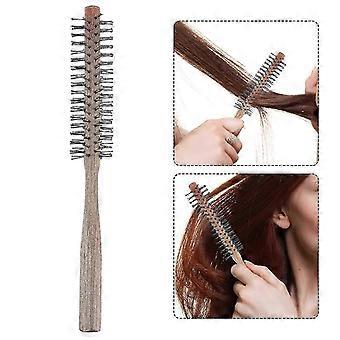 Wooden Cylinder Hair Styling Comb for Smoothing, Detangling and Scalp Massage, Non-slip Handle, for Salon and Home Use (1 Pcs)