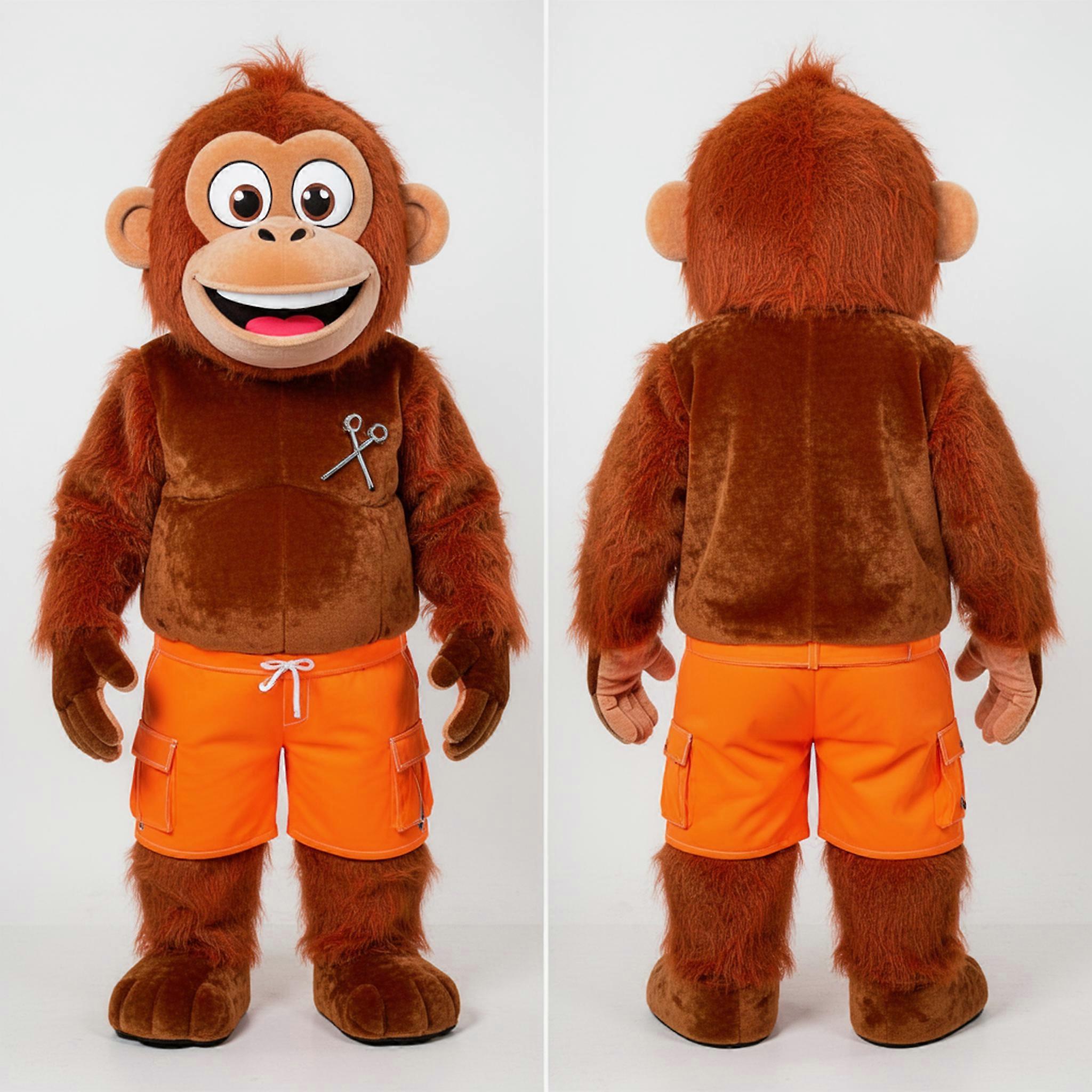 MASTICOT Warm Brown Playful Orangutan Mascot