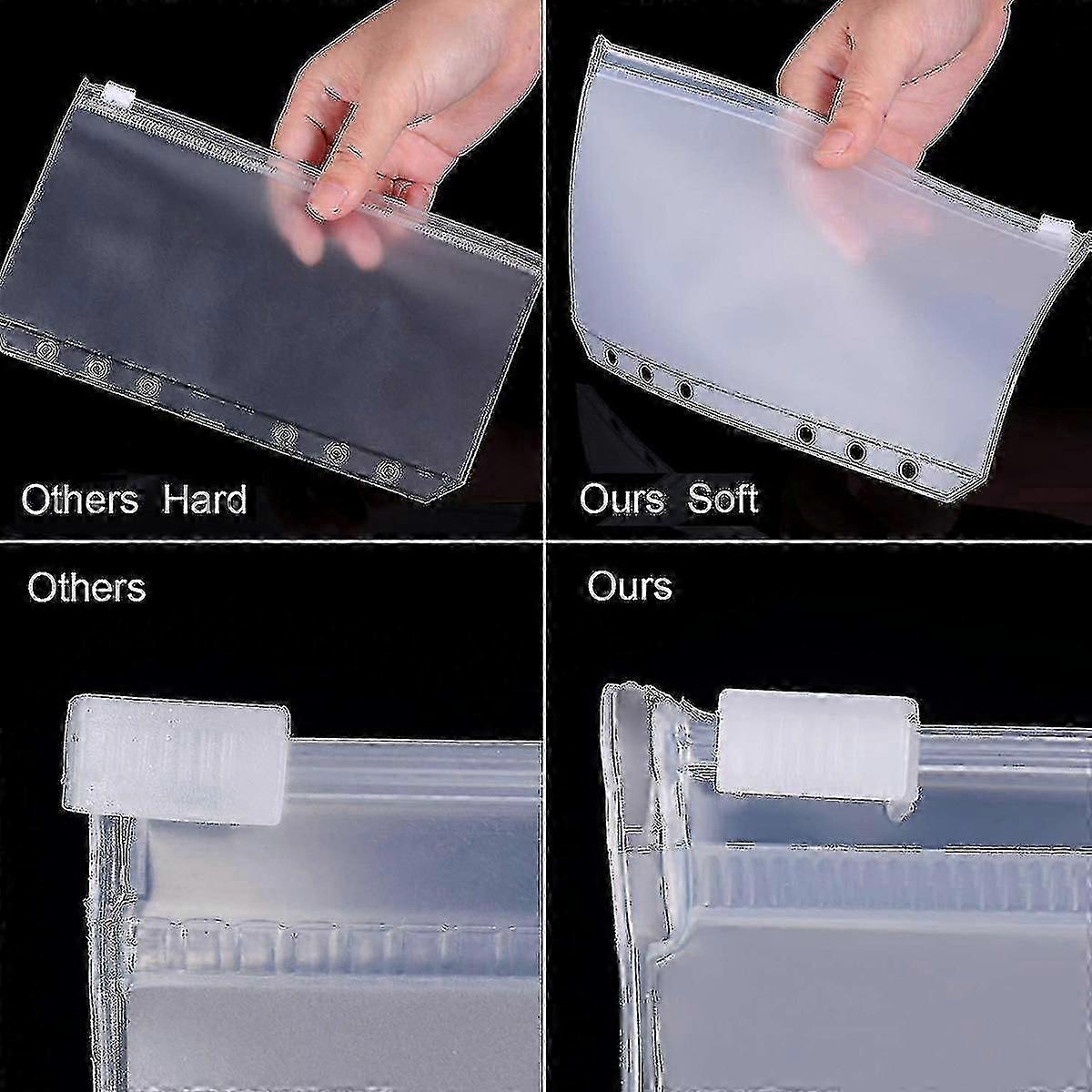 Notebook Compatible 10pcs A5 Waterproof Zipper Binder Punched Pockets