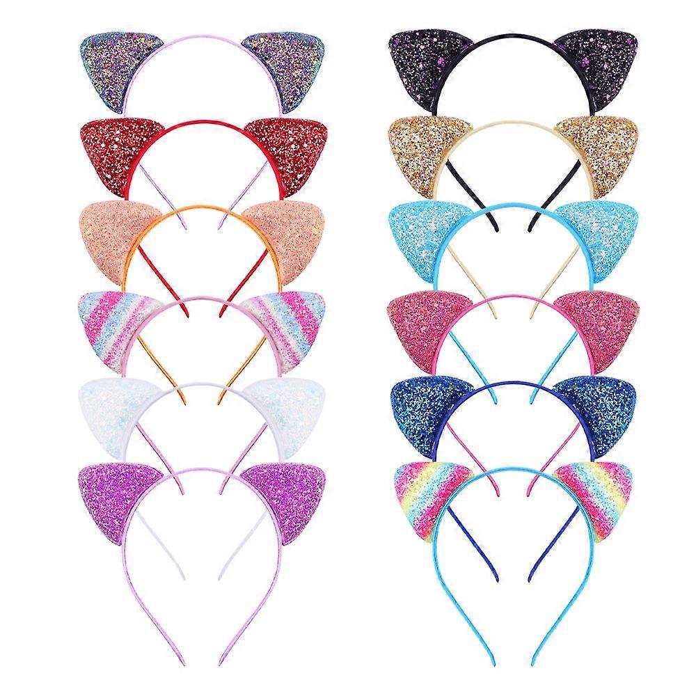 Soft Glitter Cat Ears Headband for Cosplay
