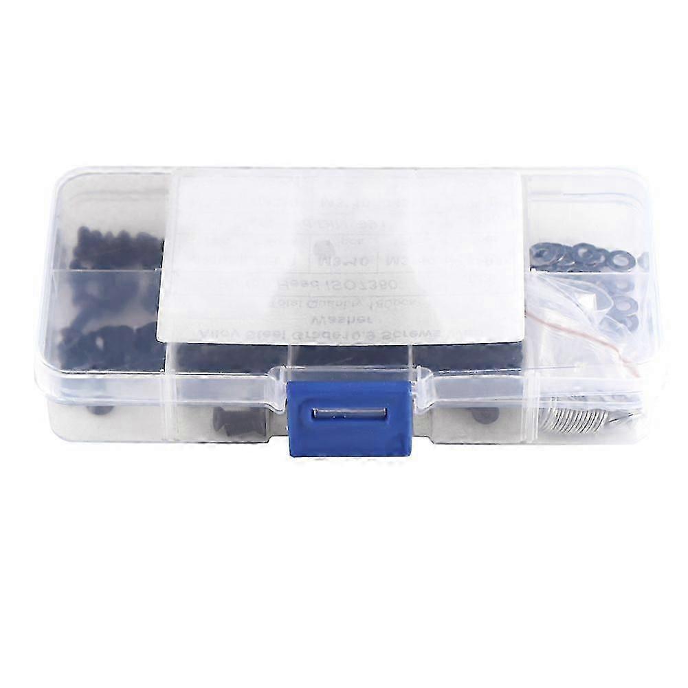 180pcs M3 Hex Socket Flat Button Head Screws and M3/M4 Washers Assortment Kit