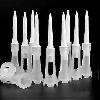 50pcs Golf Tee Double Layer Plastic Ball Tee Soft Low White