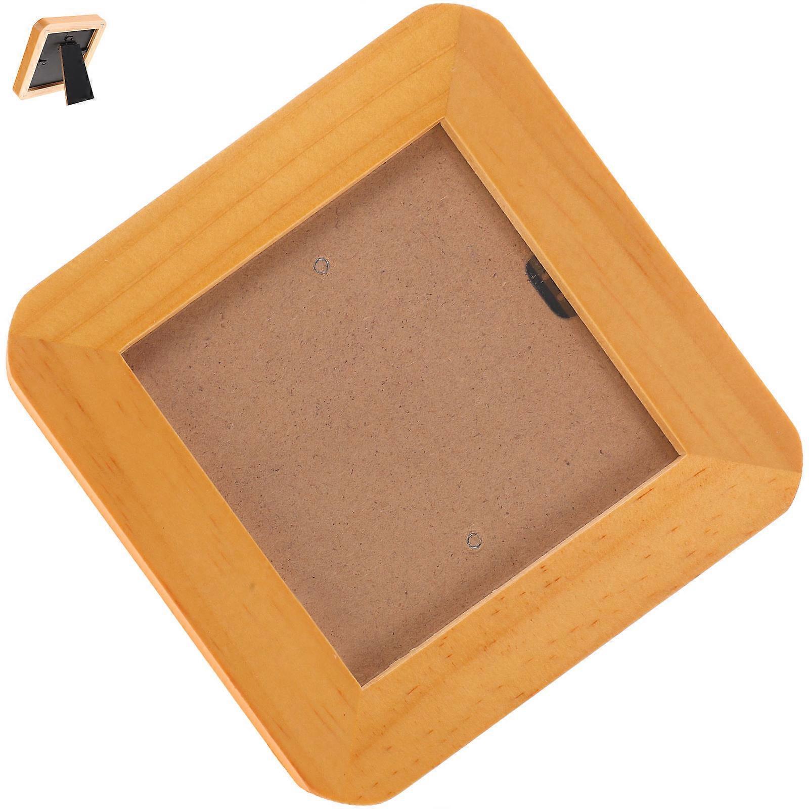 Solid Base Wooden Photo Frame Square for Display Decoration