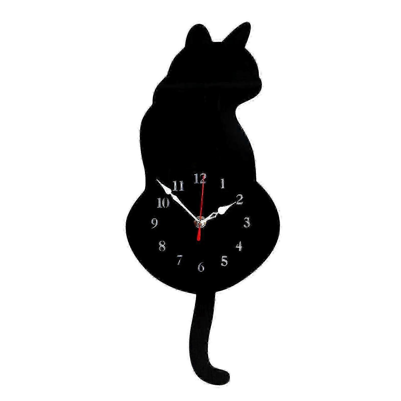 Wagging Tail Cat Silent Wall Clock