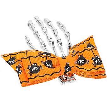 Orangefarbene Halloween-Skelett-Haarspangen für Damen, 4er-Pack dekorative Haarspangen