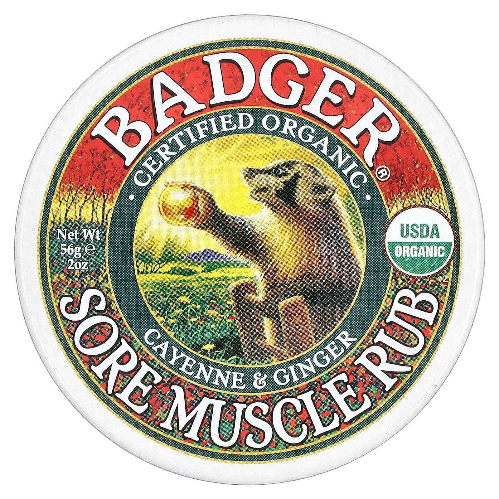 Badger, Organic Sore Muscle Rub, Cayenne & Ginger