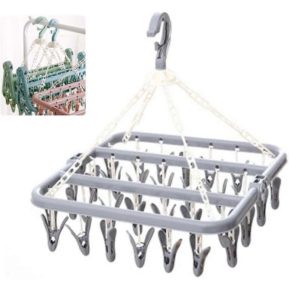 Non-Rusting Foldable Drying Hanger Windproof Resin Clips