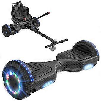 RCB 2-in-1 Hoverboard + Kart 6.5 inches Bluetooth and LED – Adjustable Karting – black/black – ideal gift for children