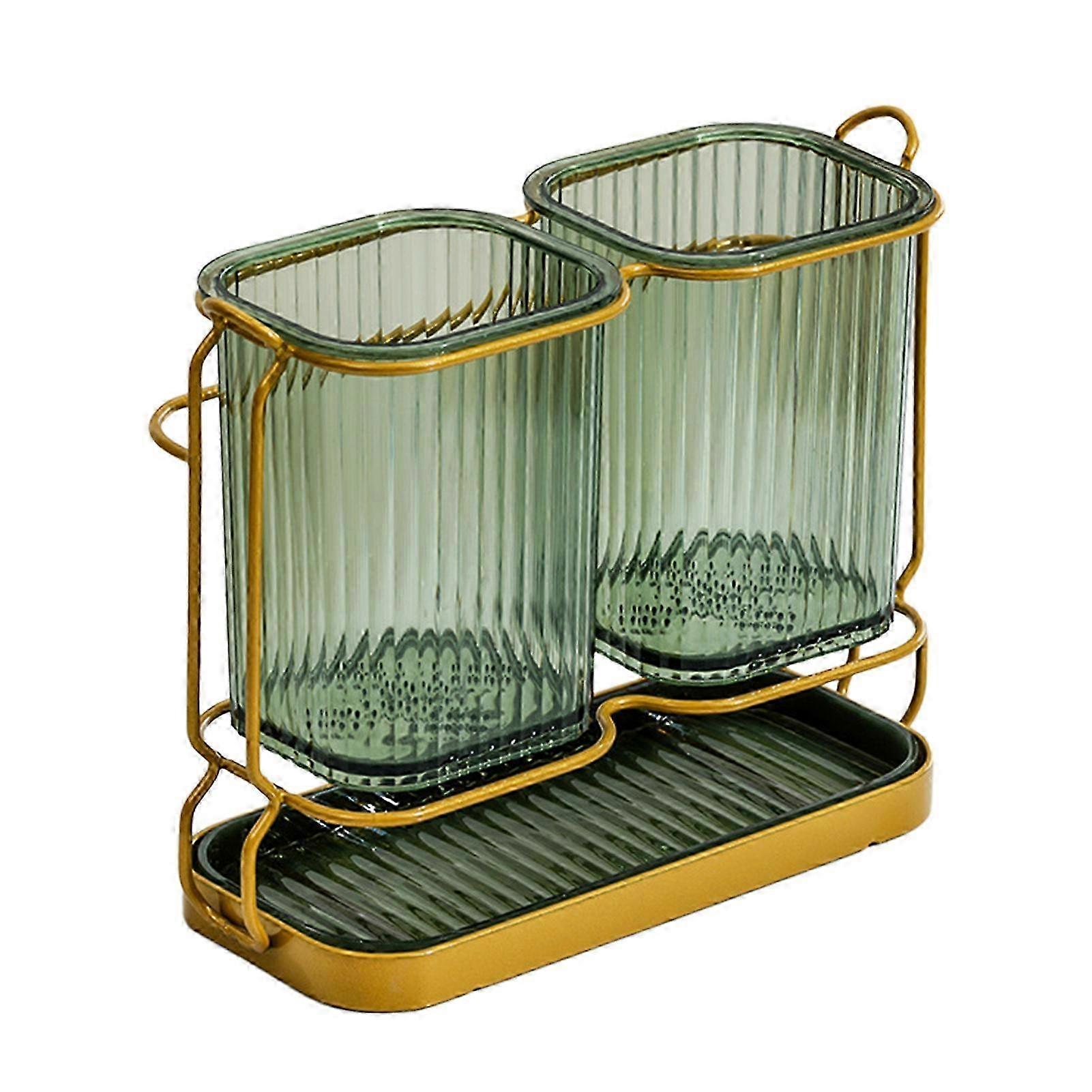 Removable Drip Tray Toothbrush Organizer