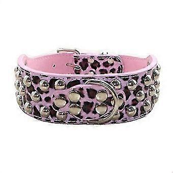 Wide Rivet-Studded Dog Collar