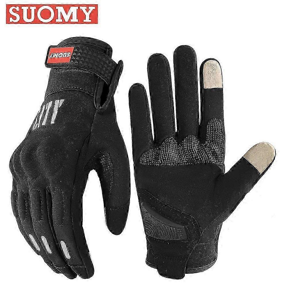 Reflective Touchscreen Motorbike Gloves