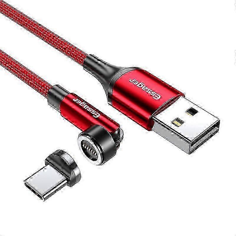 Universal Magnetic Data Cable, and Portable Rotating Blind Suction TYPE-C Connector Data Cable(Red,2M)