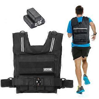 Gewichtsvest Verstelbaar - 15,85 Kg - 1000D Nylon - Zwart - Voor Krachttraining En Hardlopen