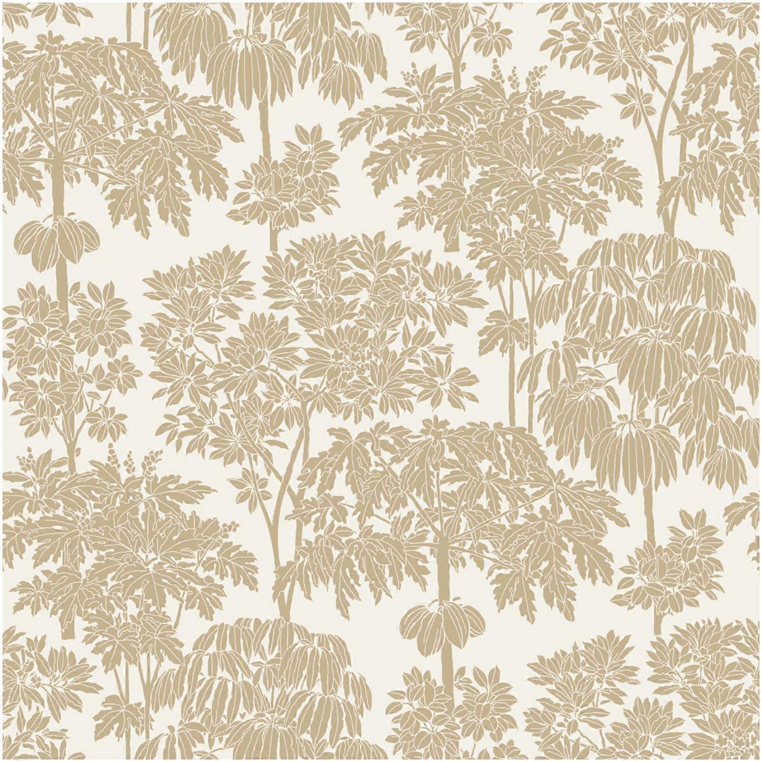 Gold Cream Floral Wallpaper