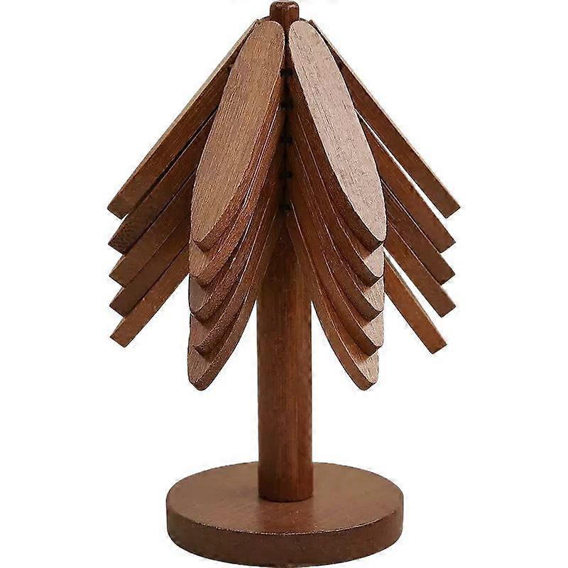 5-Piece Tree Trivet Set Walnut