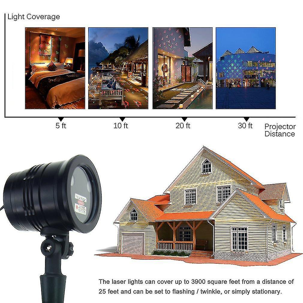 Red And Green Laser Light With Rf Remote Projector Light Christmas Pattern