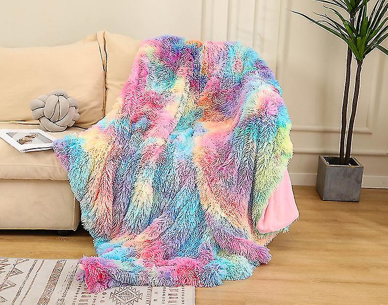 Plush Double-layer Blanket Nordic Style Sofa Tie-dye Blanket