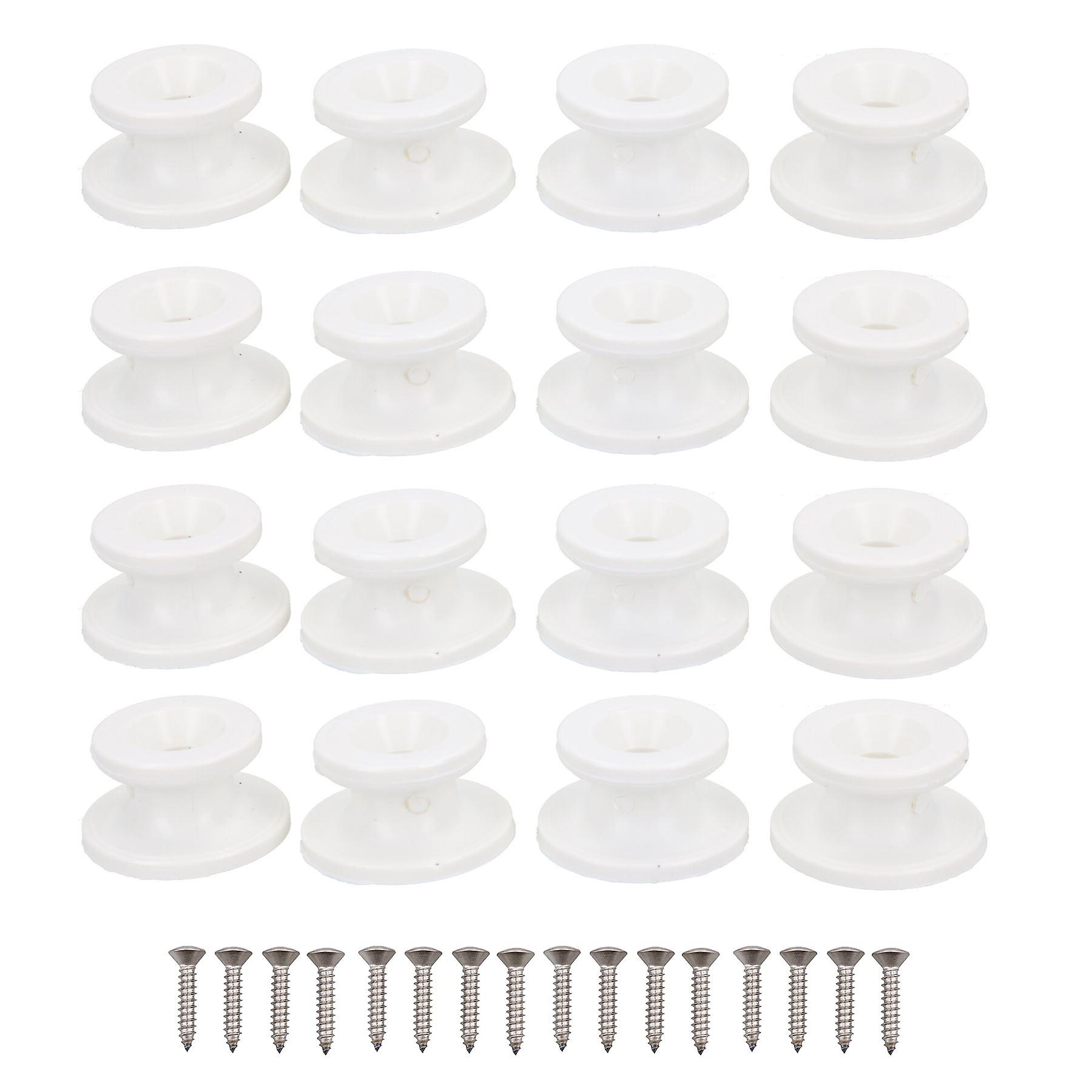 12 Pack OEM White Boat Cover Sprayhood Button Tie Down Hook Stainless Screws
