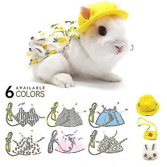 Cute Bunny Pet Vest Accessories Outdoor Leash Rabbit Clothes Harness Strap Leash For Rabbit Dress