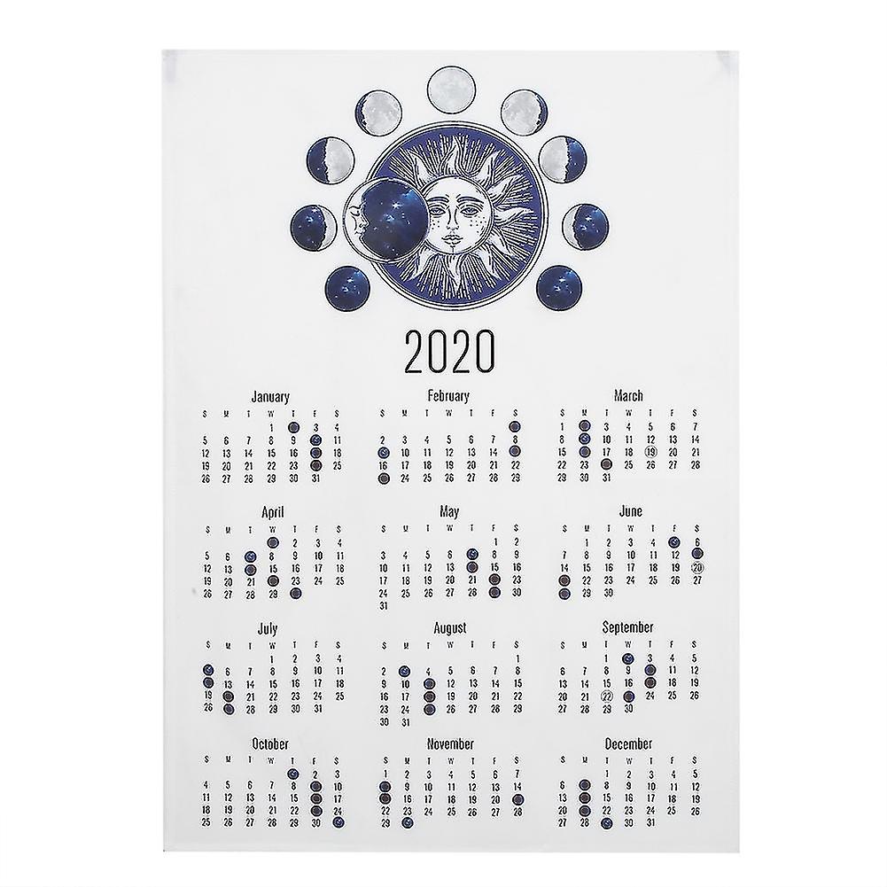 50x70cm Simple Style 2020 Hanging Calendar Cloth Wall Calendar Home Background DecorationMoon Face Cycle Type