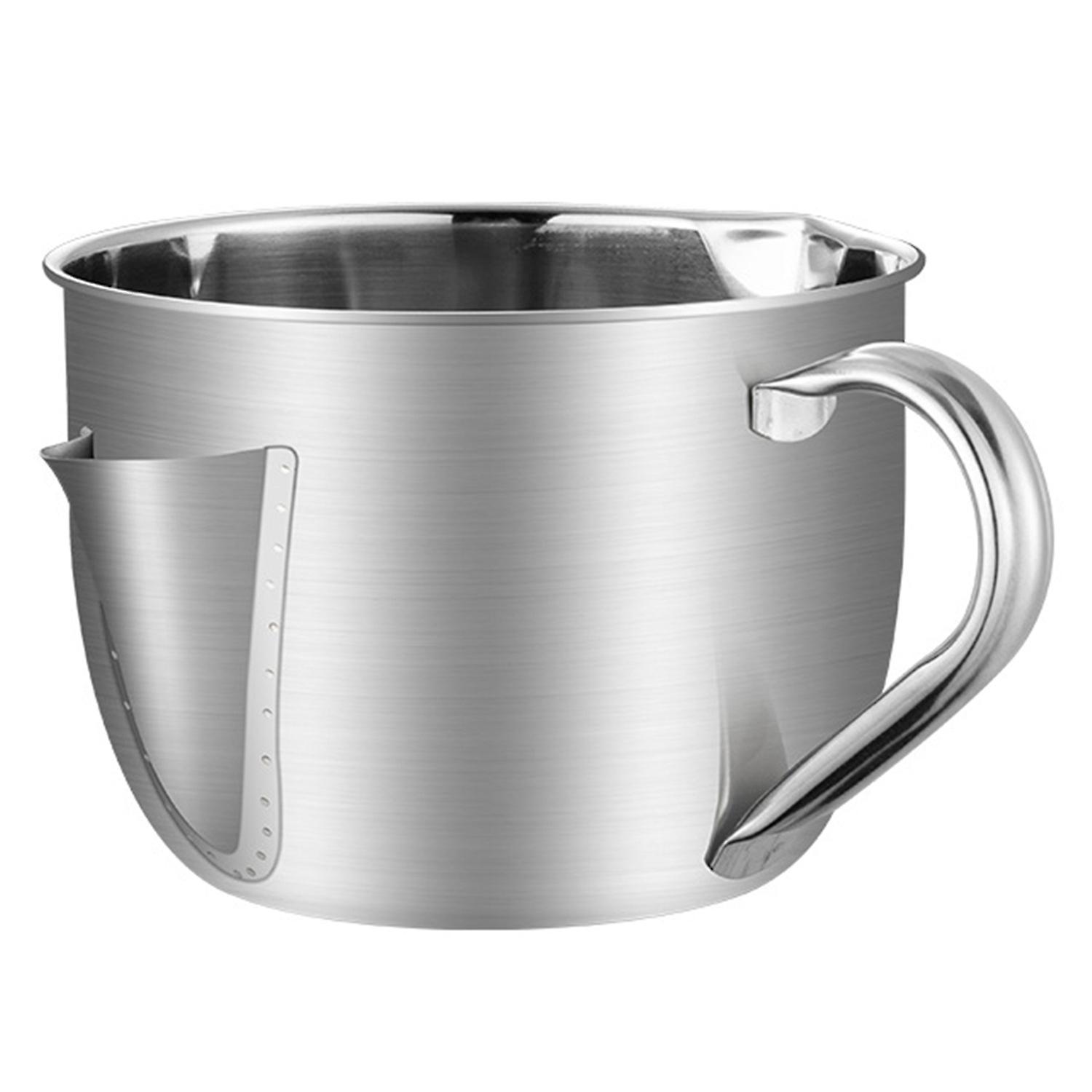 Oil Filter Kettle Heatable Not Easily Deform Handle Double-mouth High Capacity Oil Strainer Pot