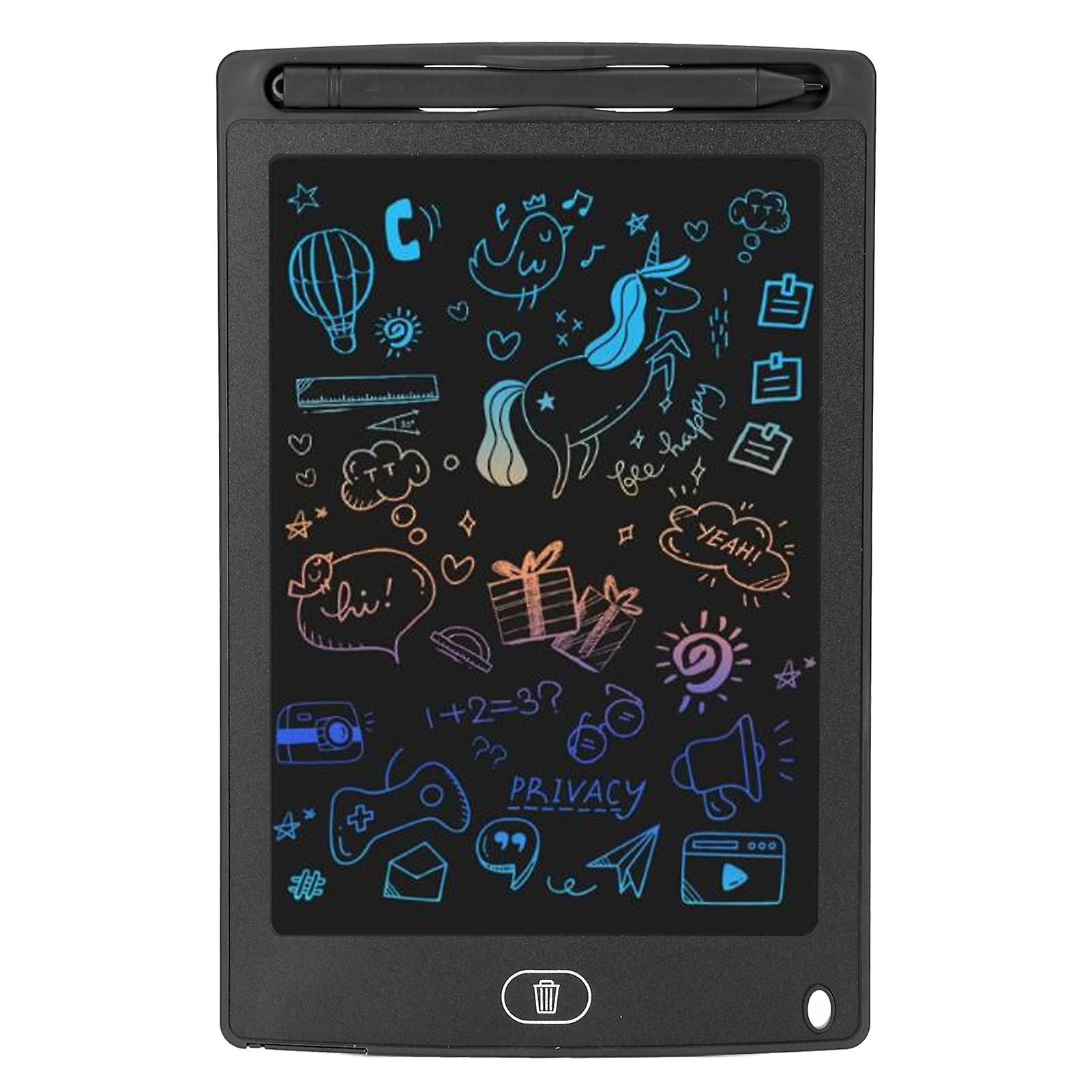 Tablette d'écriture LCD colorée de 8,5 pouces, jouet pour enfants de 1 à 10 ans, filles et garçons, noir