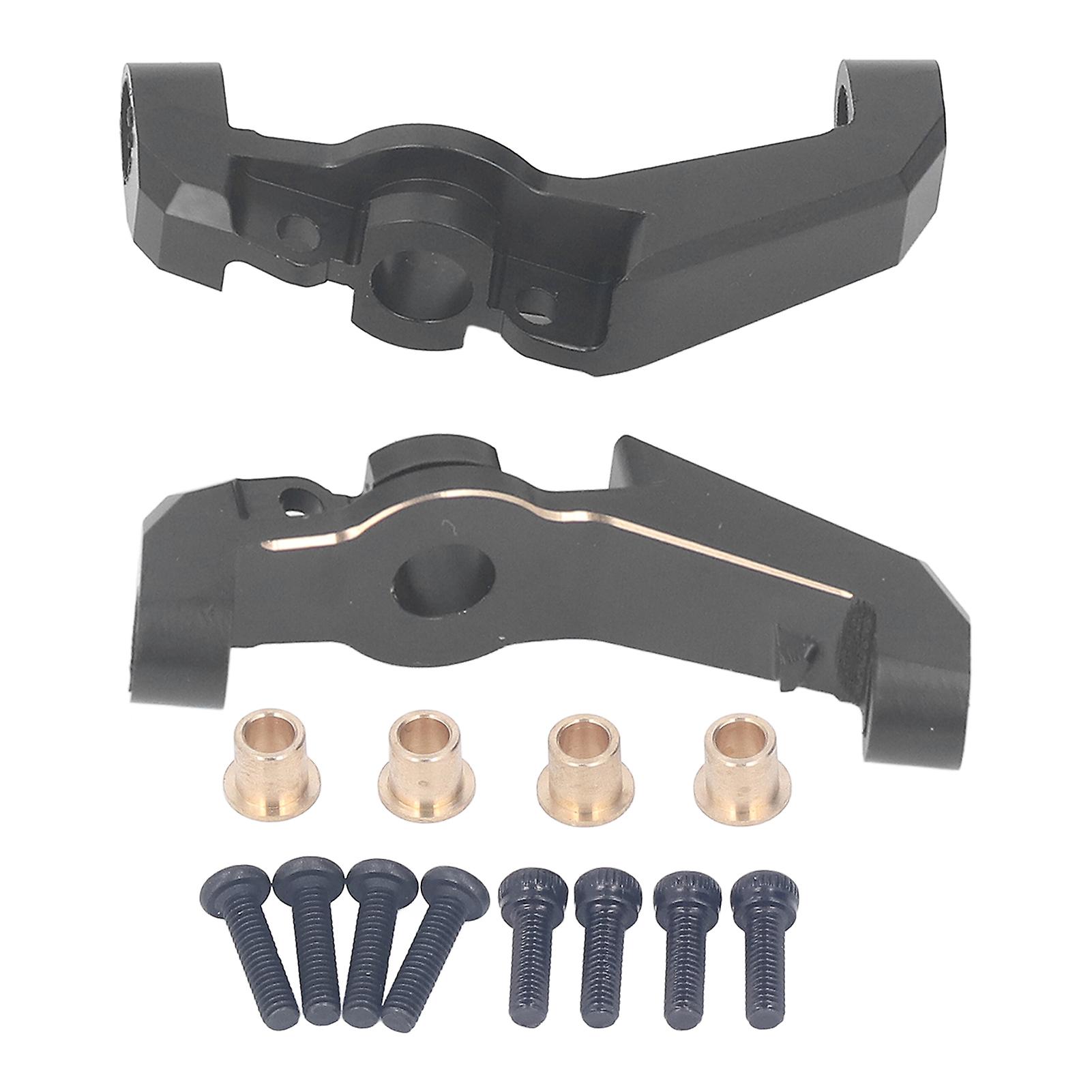 2PCS Caster Block C Hub Black Brass Stylish Antirust Caster Blocks Front C Hub for Axial 1/18 UTB18 Capra RC Crawler