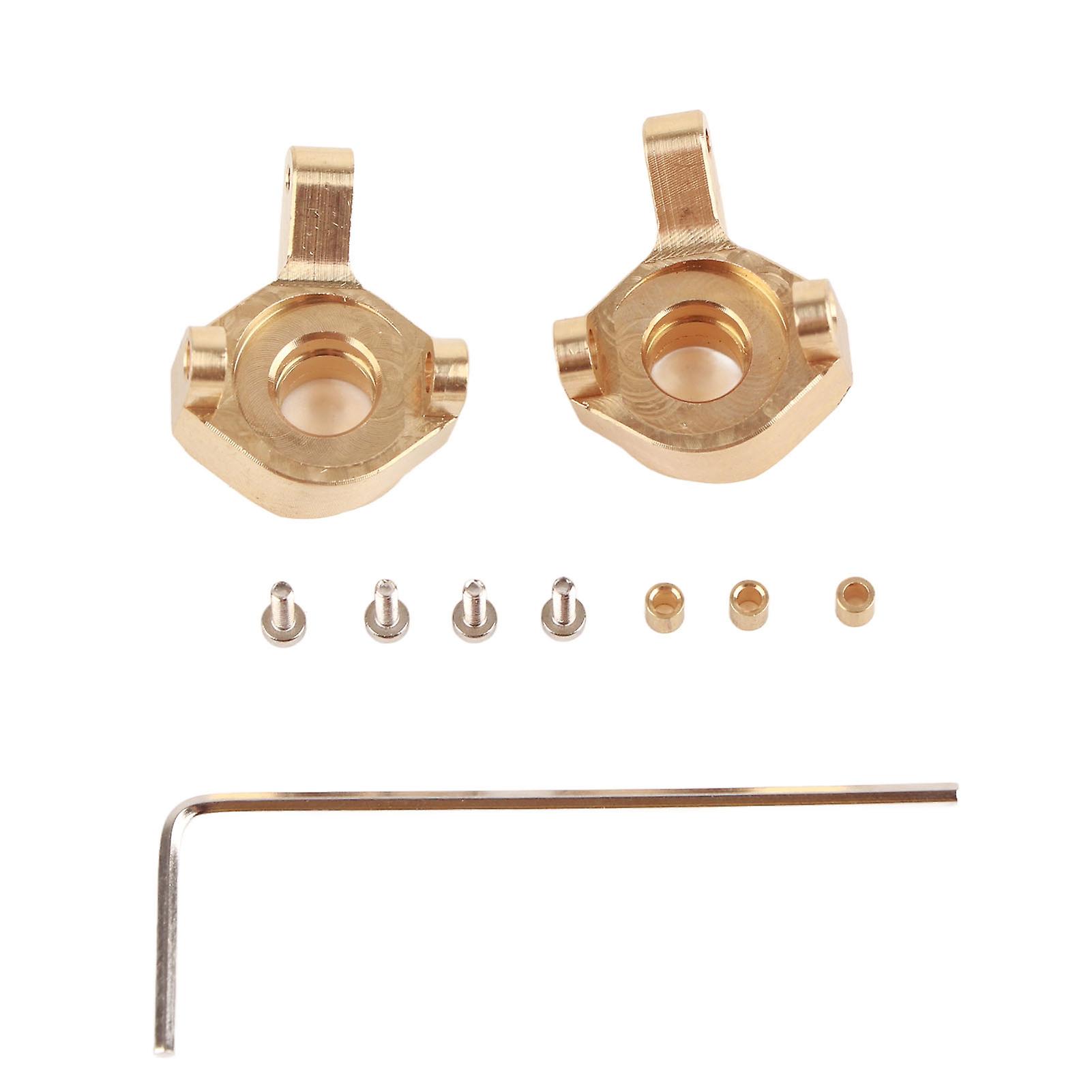 Brass Copper Front Steering Hub Carrier with Bushings Screws for Axial SCX24 1/24 RC Car