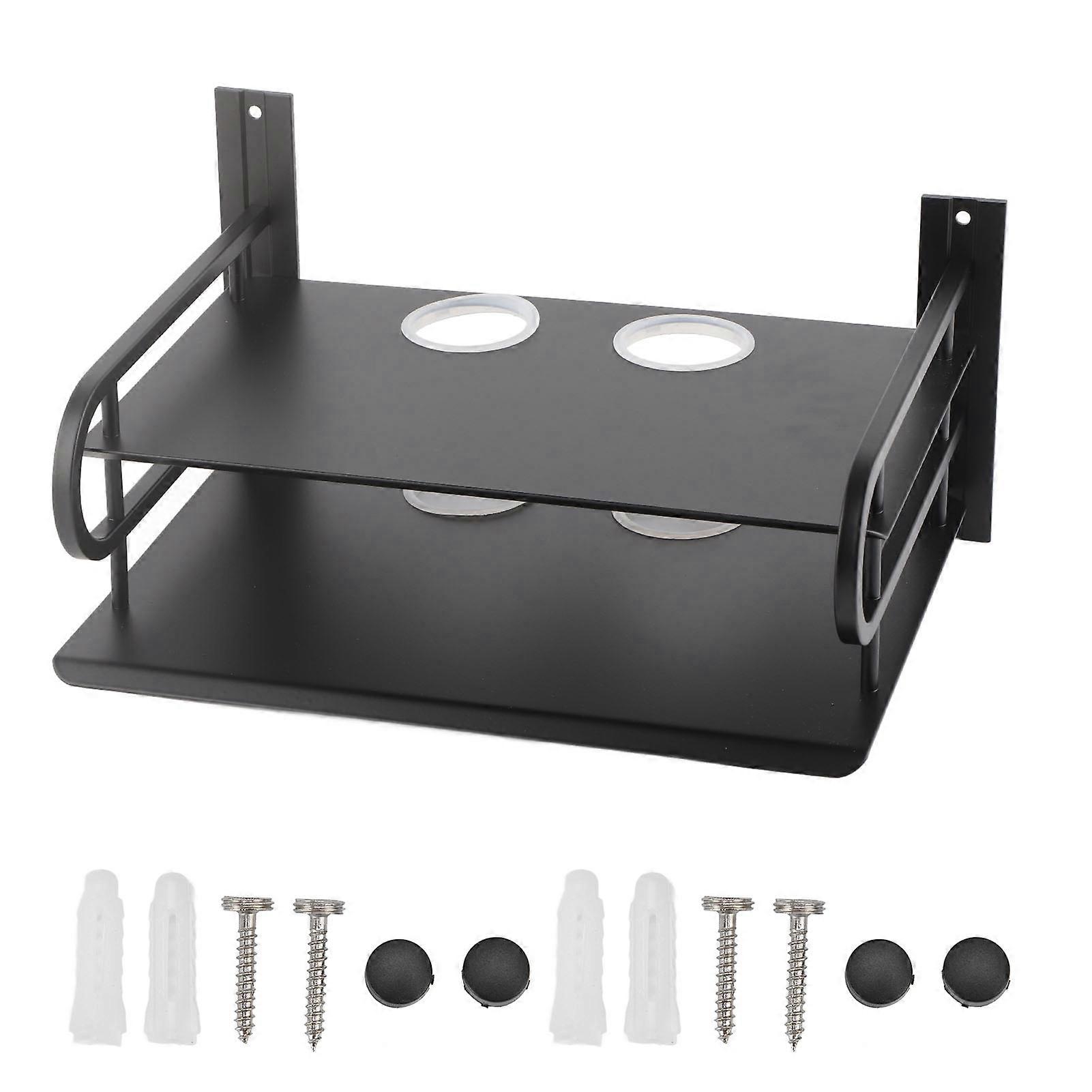 Double Layer Floating Wall Shelf for TV Box Router DVD Cable Box Home Storage Organizer
