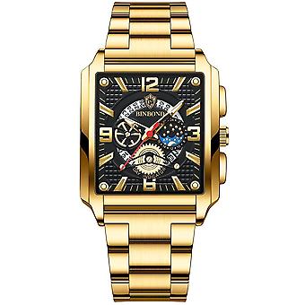 BINBOND B6575 Watch, Color: Full Gold-Black Full Gold-Black