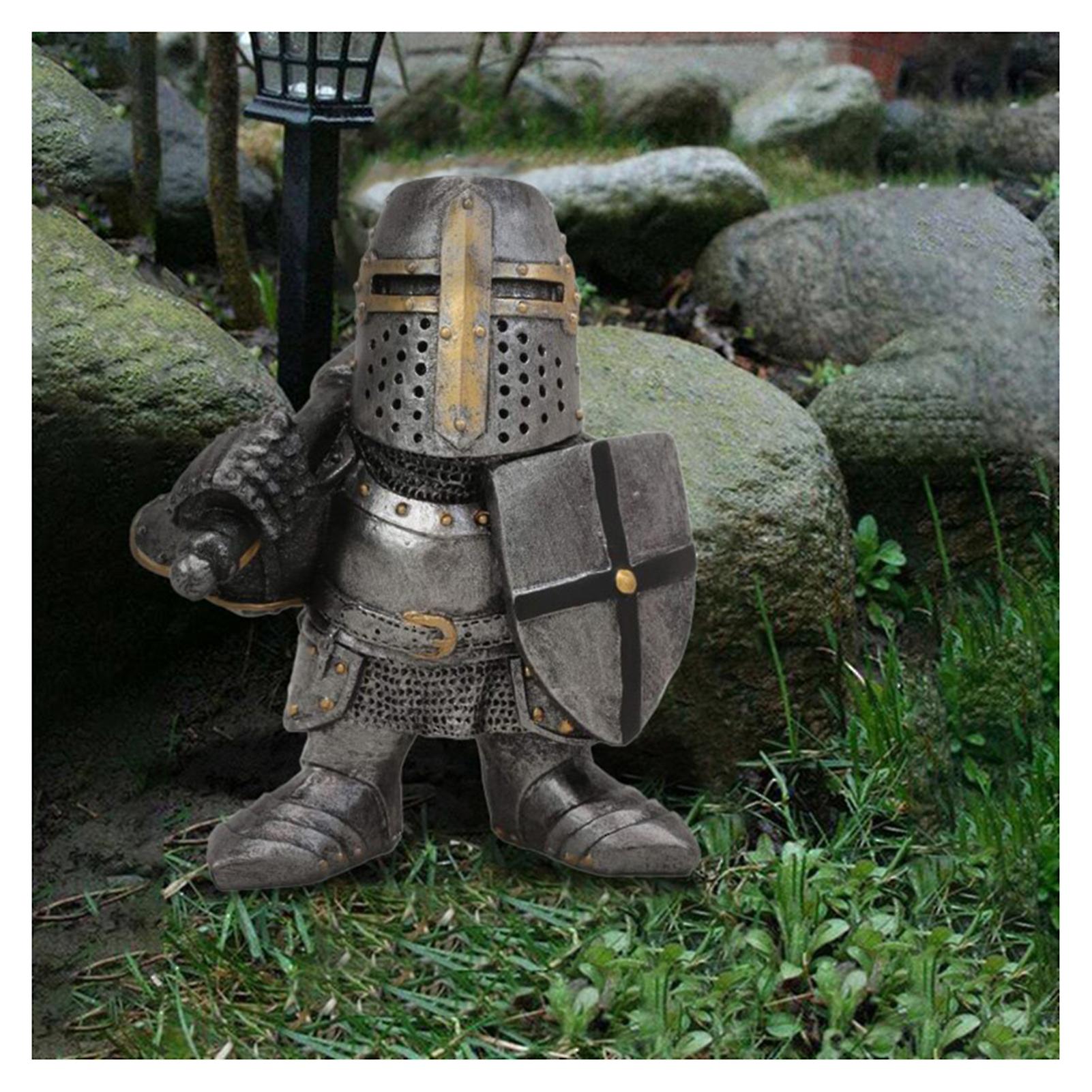 Knight Gnomes Guard 1/8pcs Resin Desktop Ornament Sculpture Soldier Miniature Figure Collection Home