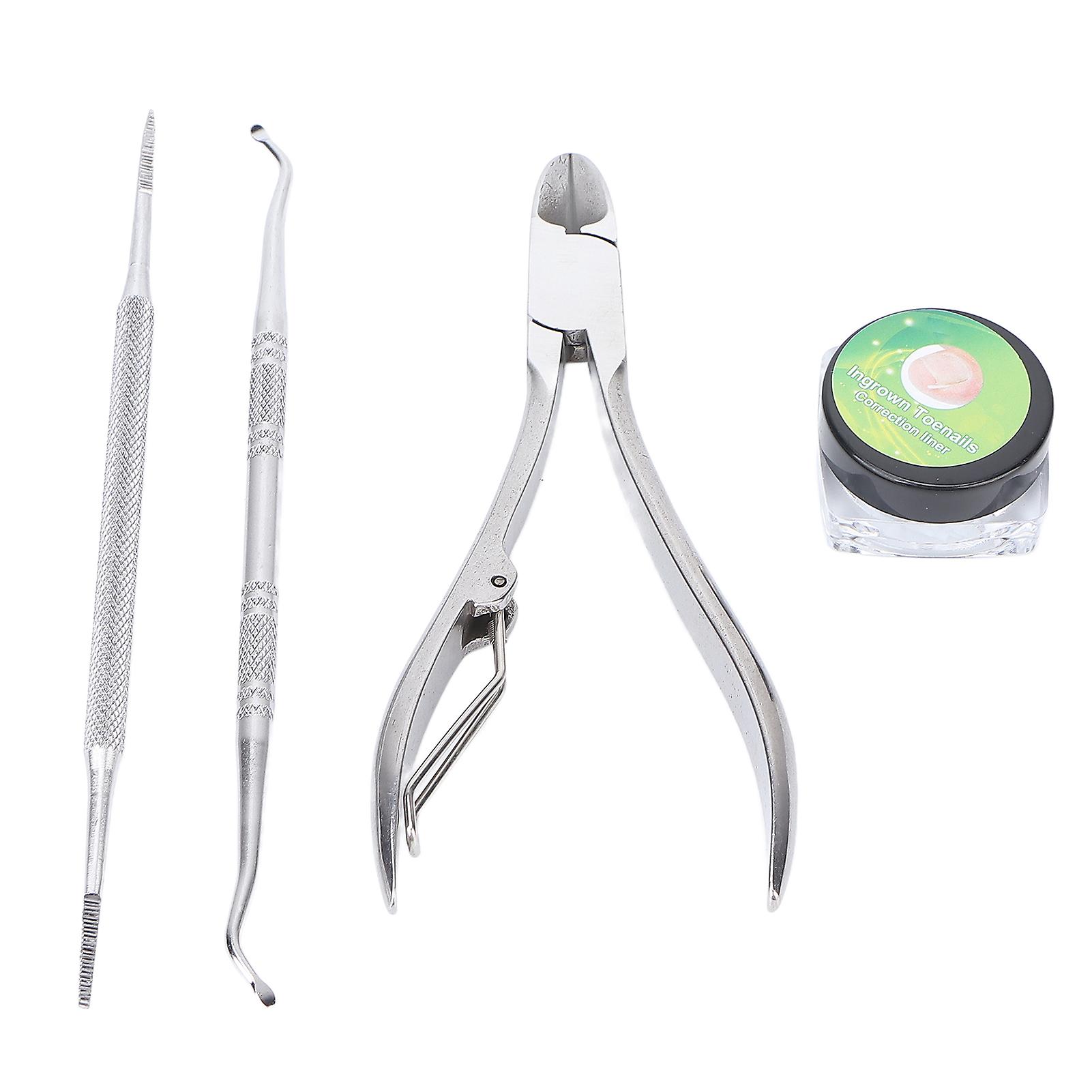 4pcs Ingrown Toenail Correction Treatment Kit Professional Ingrown Toenail Corrector Strips File Lifter Clippers