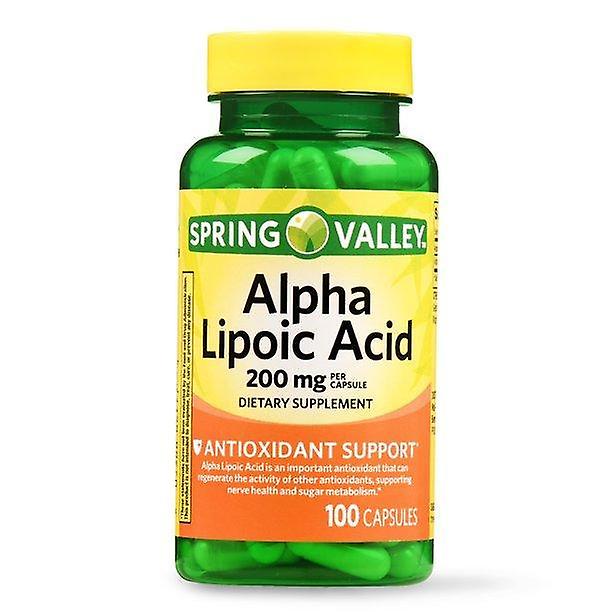 Spring Valley Alfa Lipoik Asit Kapsülleri, 200 mg, 100 Ct
