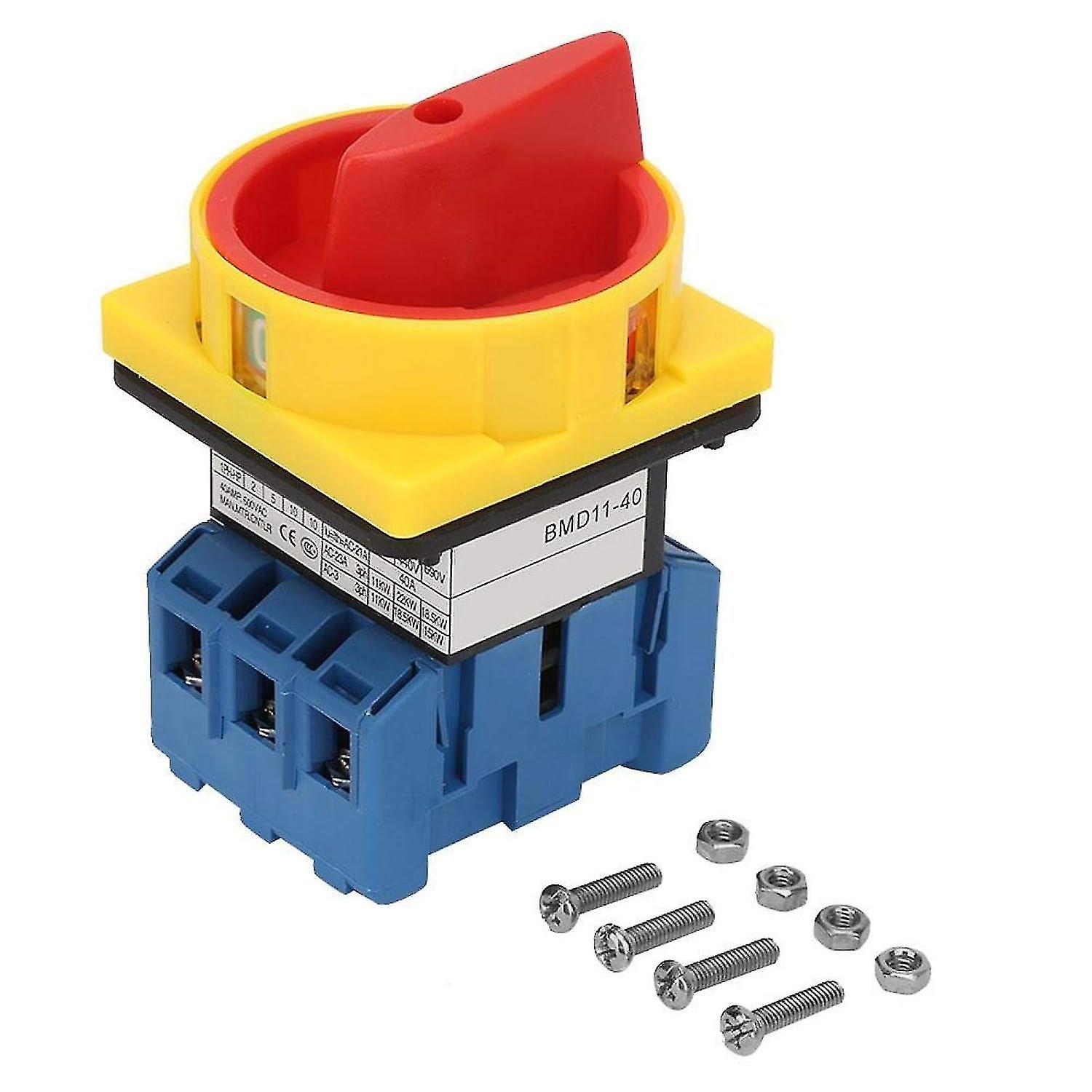 Main Switch Circuit Breaker 3-pin 2-position Rotary Cam On-off Power Switch Bmd11-40a For Machine Tools - q36