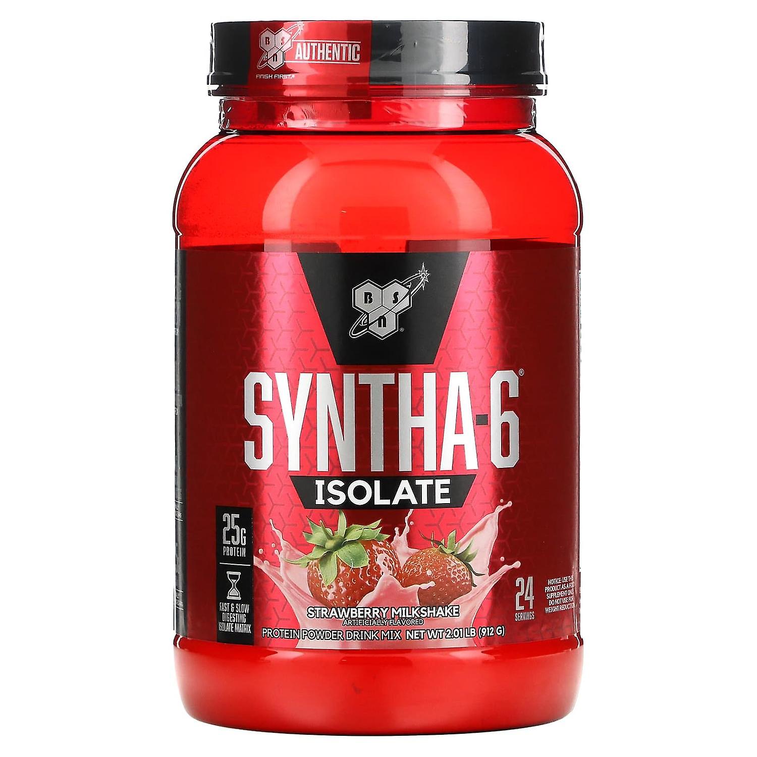 BSN, Syntha-6 Isolate, Protein Powder Drink Mix, Strawberry Milkshake, 2.01 lbs (912 g)