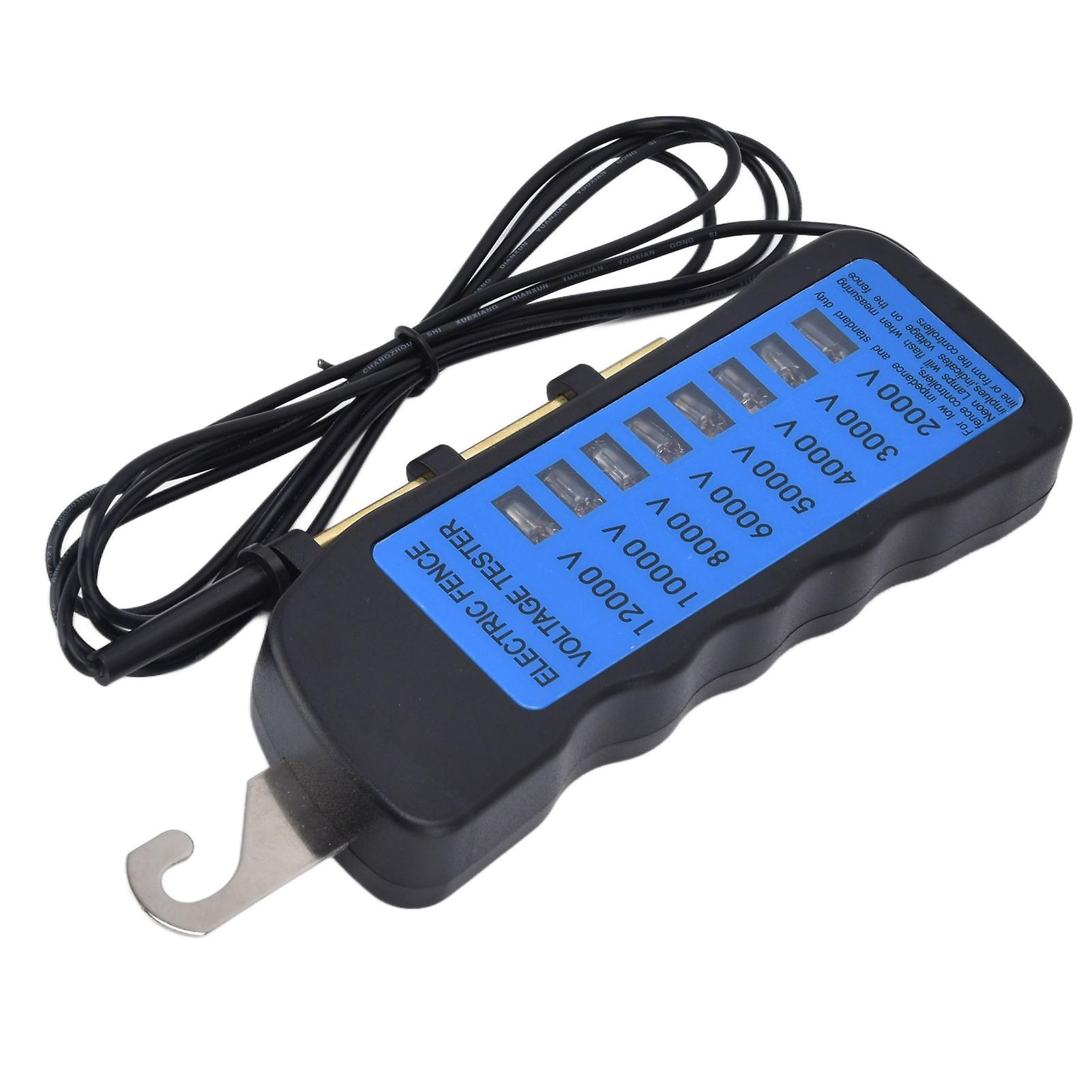 12KV Neon Fence Voltage Tester 2000 to 12000V 8 Neon Indicator Lights Waterproof Fence Tester for Farms