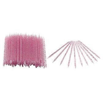 100pcs Disposable Nail Cuticle Pusher Double End Cuticle Manicure Pedicure SticksPurplish Red