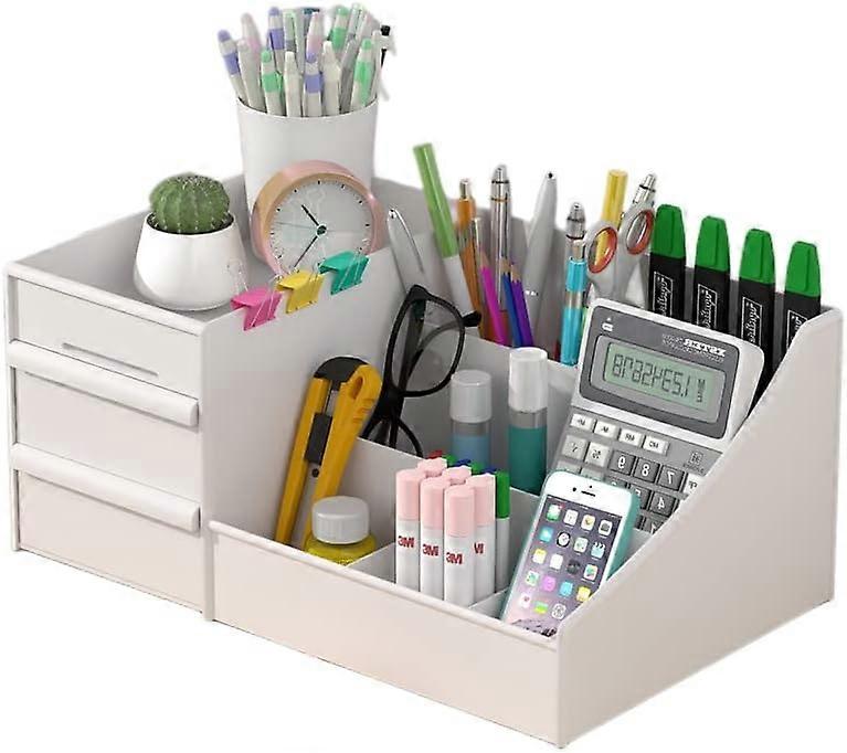 Cosmetics storage box Desktop storage box Office multi-function storage rack, stationery storage box with drawer, for dressing table, bedroom -Yx