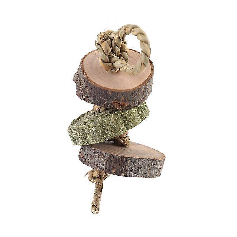 Rabbit Grass Cake Wooden Molar Toy Pet Chinchillas Hamster Bite String