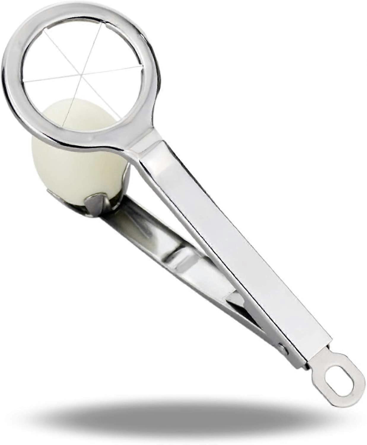 Egg Slicer Sivise Hard-boiled Eggs in 6 Equal Segments in One Action (Silver)