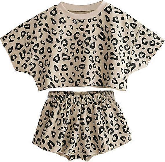 Toddler Baby Girls Leopard Print Summer Clothes Set T-Shirt and Short Pants 2pcs Outfits