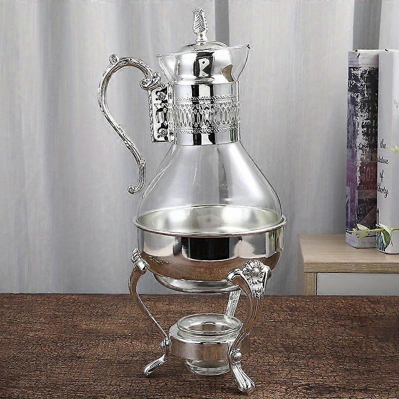 Large Heated Glass Coffee Pot - Double-Walled Design for Optimal Temperature Control, Multi-Functional Teapot and Coffee Shop Container for Commercial