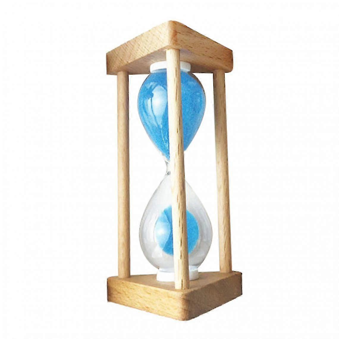 10 Minutes Wood Frame Sandglass Hourglass Sand Clock Clock Home Decor Blue