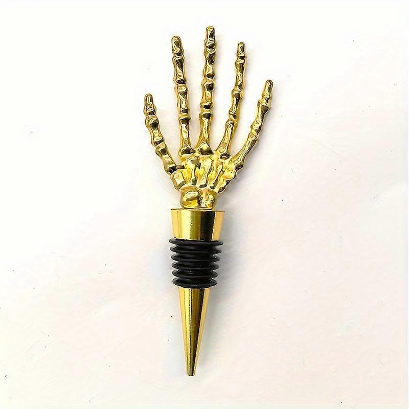 Halloween Ghost Wine Bottle Stopper - Alloy Metal Skeleton Hand Seal, 1Pc