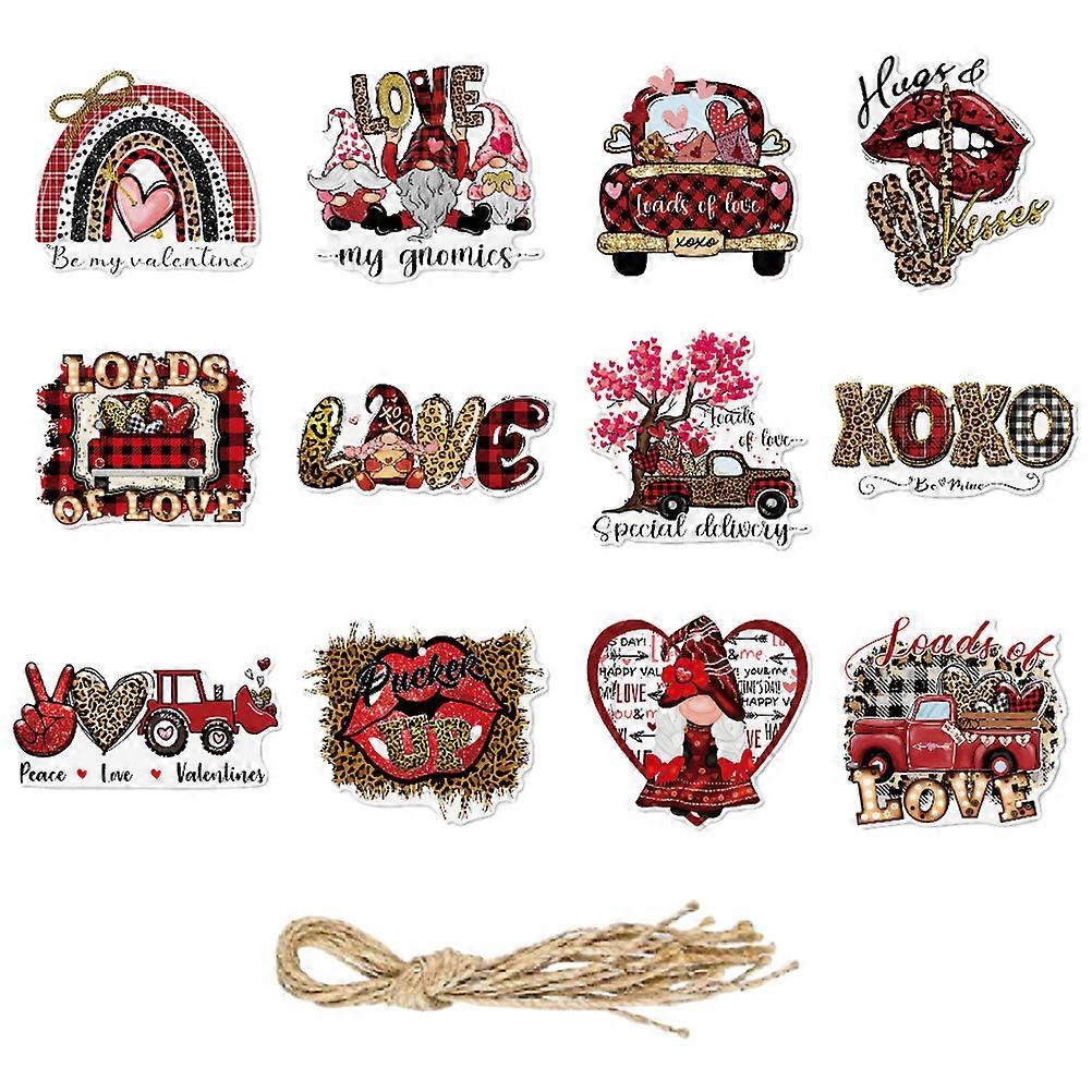 12個バレンタインデーハンギングペンダントフェスティバルホリデーペーパーペンダントパーティー用品