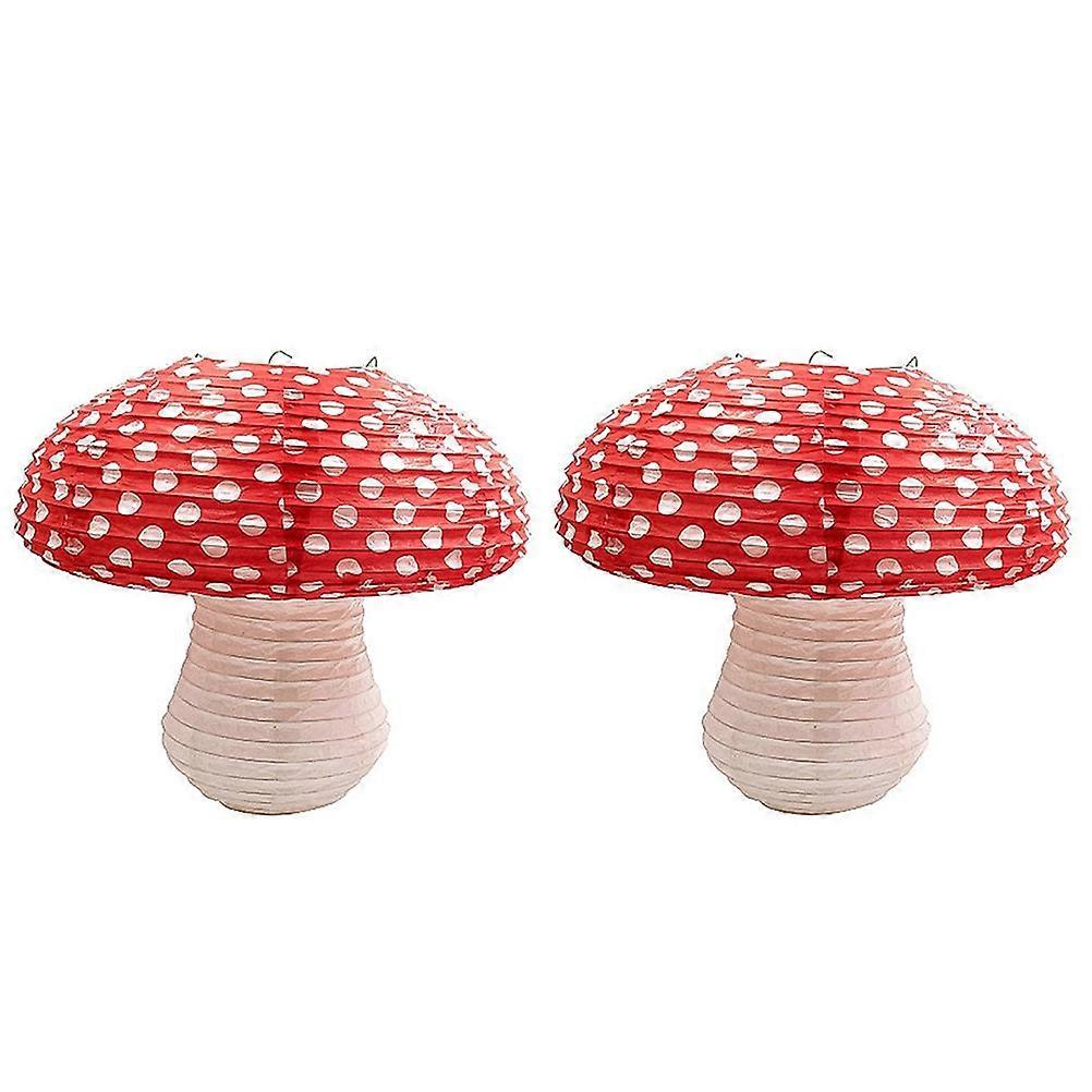 2Pcs Mushroom Shape Lantern Decorative Hanging Lantern Party Layout Lanterns