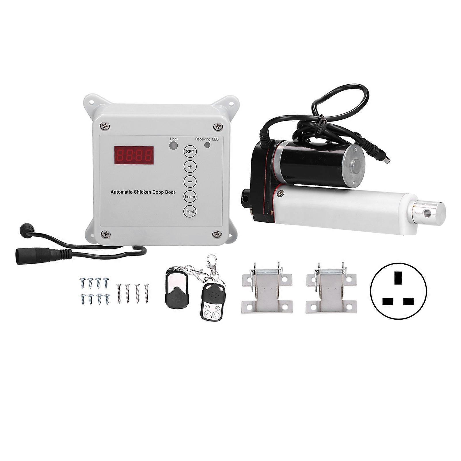 30w Coop Control Automatic Timing Photosensitive Chicken Coop Control For 2301000mm Door 100240v Uk Plug