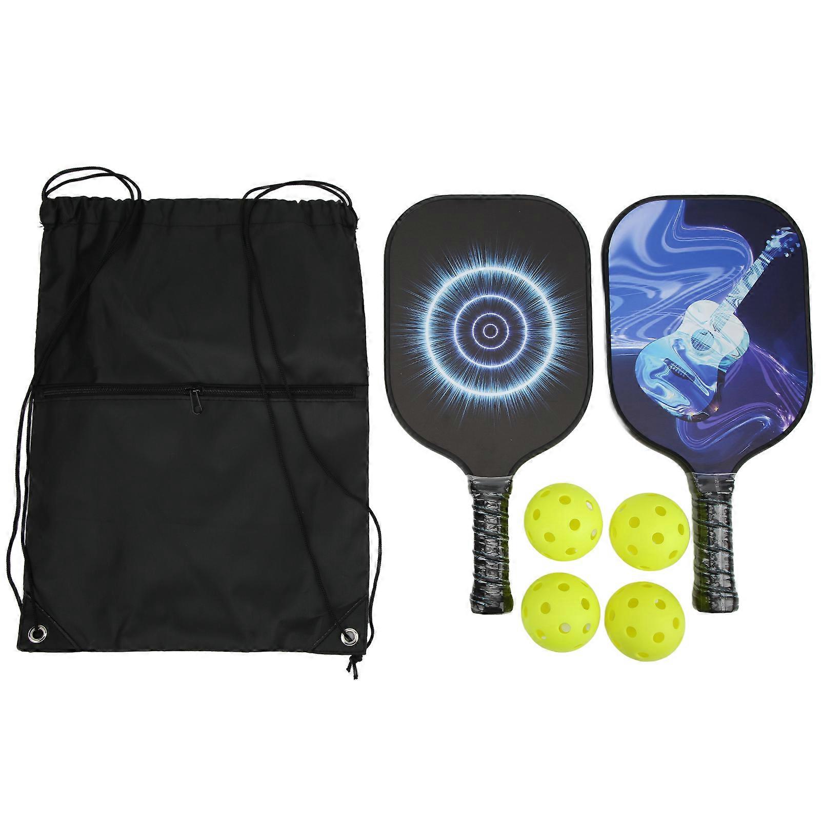 Pickleball Racket Set Indoor Outdoor Pickleball Paddle Glass Fiber Pp Core With 4 Balls For Sports Training