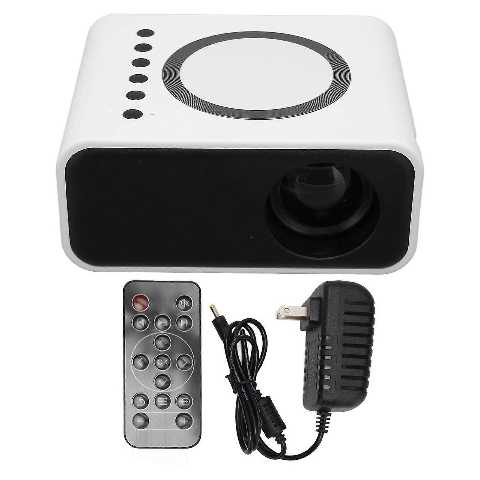 Mini bærbar projektor fuld high definition 1080p LED-projektor hjemmebiograf filmprojektor til iOS til Android bærbar computer hvid us stik